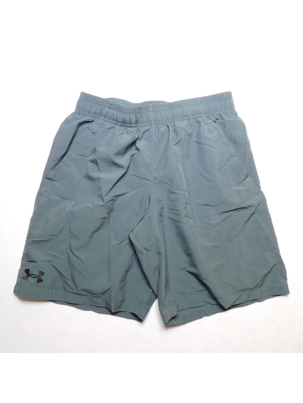 Under Armour Boys Size YLG Youth Large Gray Athletic Shorts Pockets Gray Logo